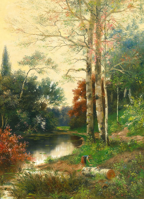 A pond in the forest by Karl Kaufmann